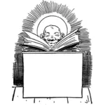 Saint Anthony Padwy czytanie książki grafika wektorowa